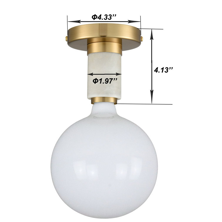 Wrought Studio Modern Brushed Brass Ceiling Light With White Marble